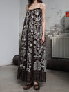 INTO THE EAST 25 Autumn and Winter Silk and Linen Totem Suspender Skirt ITE-E1DGSS012CF21DS-KA Brown